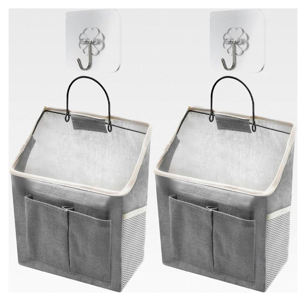 Hängeorganizer 2 Stück Faltbarer Wandorganizer, Hängeaufbewahrung mit Taschen für Bad, Küche, Camping