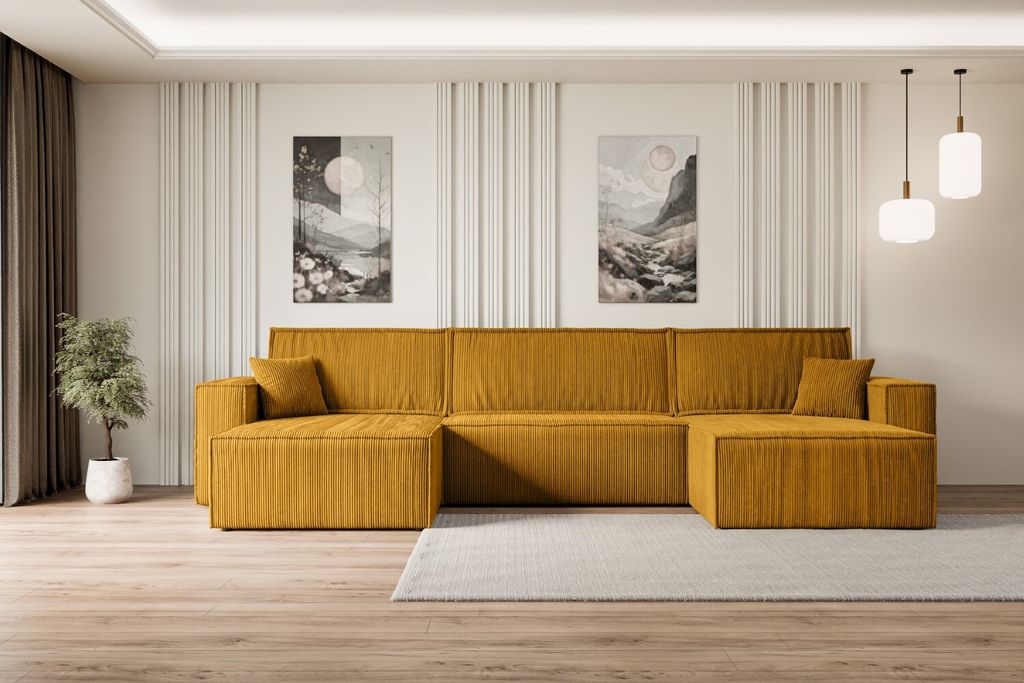 ALTDECOR Ecksofa mit Schlaffunktion und Bettkasten Corner Sofa Eckcouch Couch U-Form universal, links/rechts Schlafcouch Ausziehbar Wohnlandschaft ...
