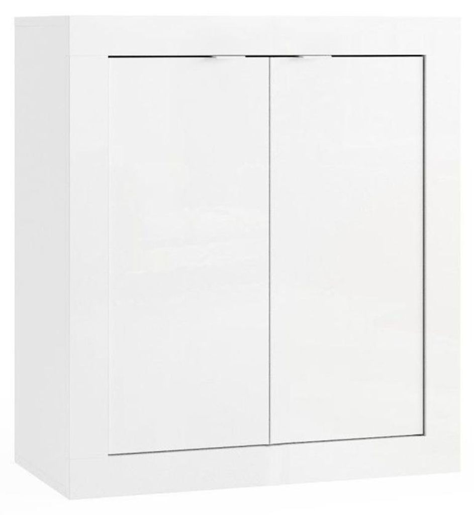 Möbel für das Badezimmer ISORA – 2 Türen, 2 Regale – Glänzendes Weiß lackiert – Modernes Design