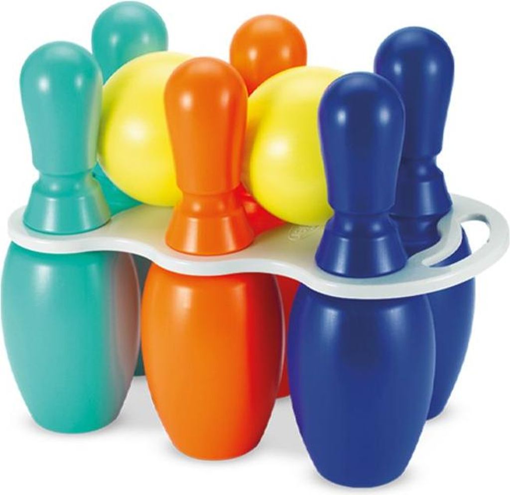 Bowling Spiel, 6 Kegel, 30 cm, Mehrfarbig, Ab 18 Monaten, Indoor, Französische Herstellung