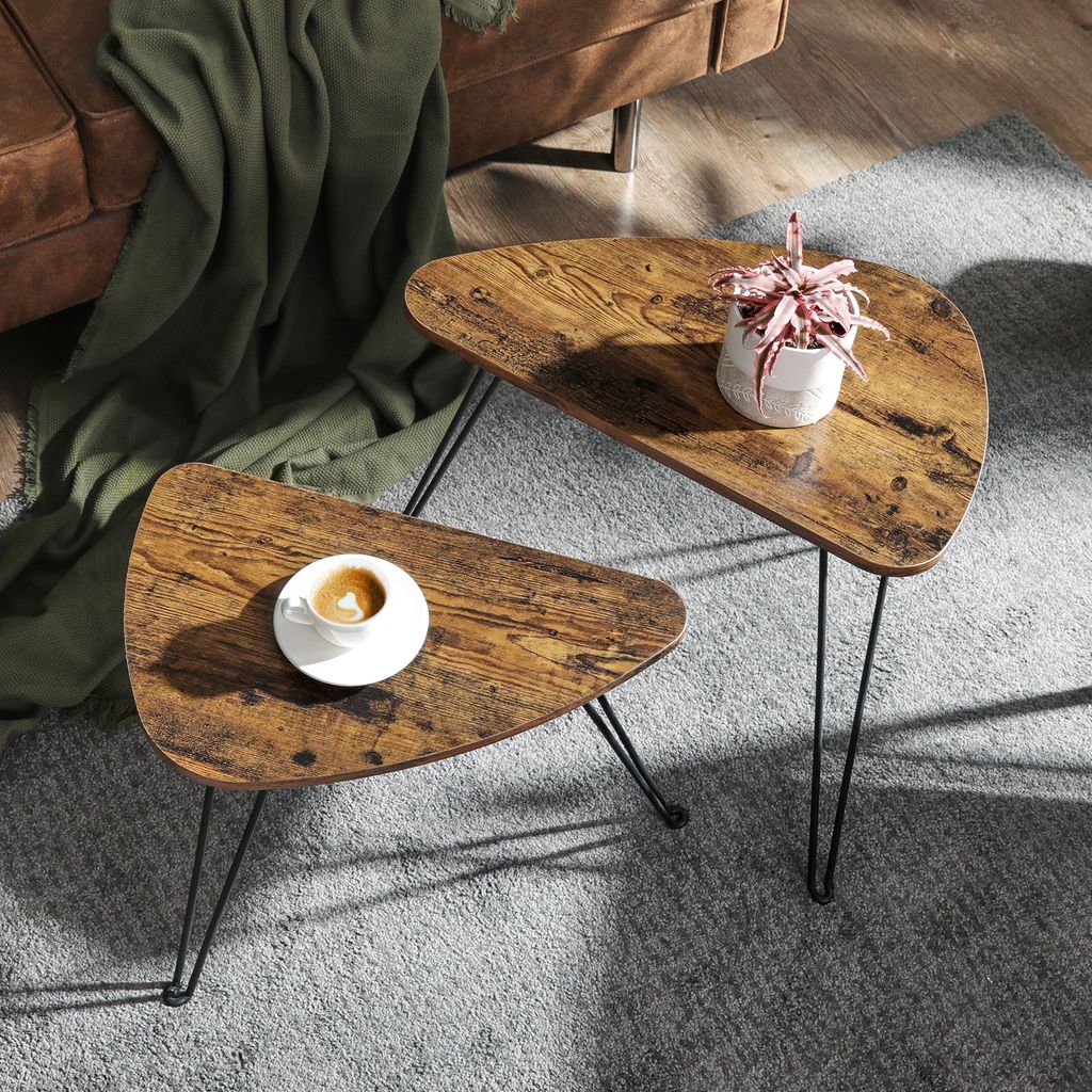 VASAGLE Beistelltische 2er Set dreieckig Couchtische, Produktbild 5