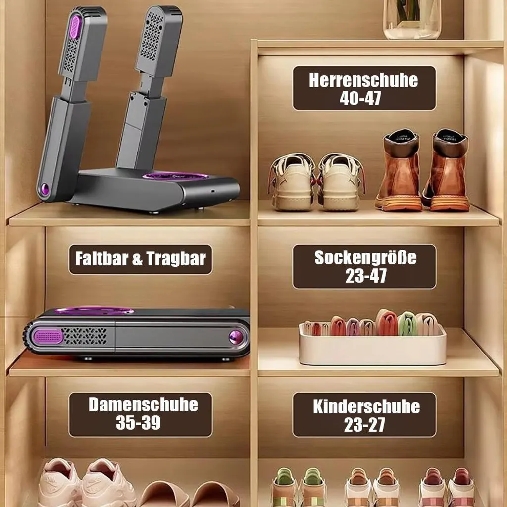 Sèche-chaussures 150W pliable avec contrôle thermique et séchage rapide - 6