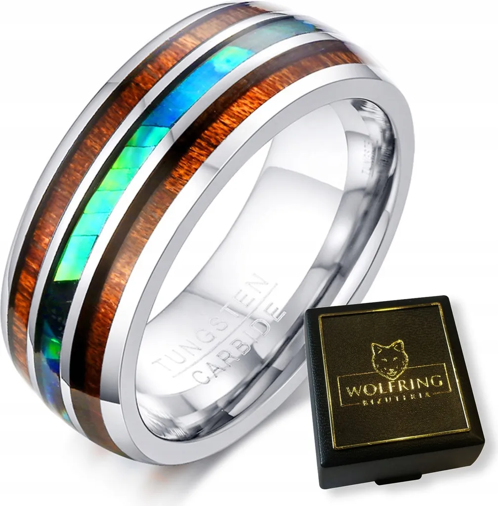 WOLFRING Anello Fidanzamento Tungsteno EU19 | Simbolo di Forza Eterna