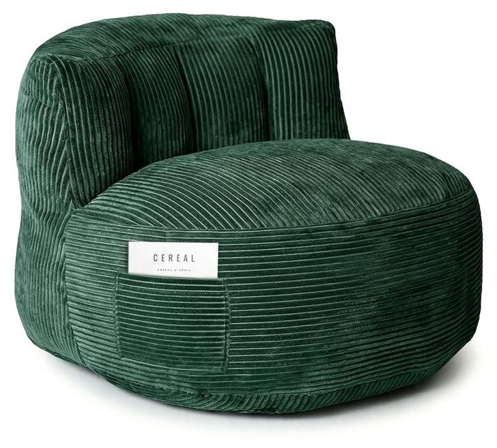 (Dunkelgrün) Plüschiger Flanell-Loungesessel im Beanbag-Stil, Bodensofa, gemütlicher Relaxsessel für Wohnzimmer & Schlafzimmer