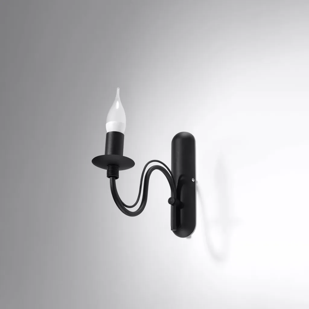 Applique KINKIET BERON 1 E14 Nero: Illuminazione Interni di Classe - 2