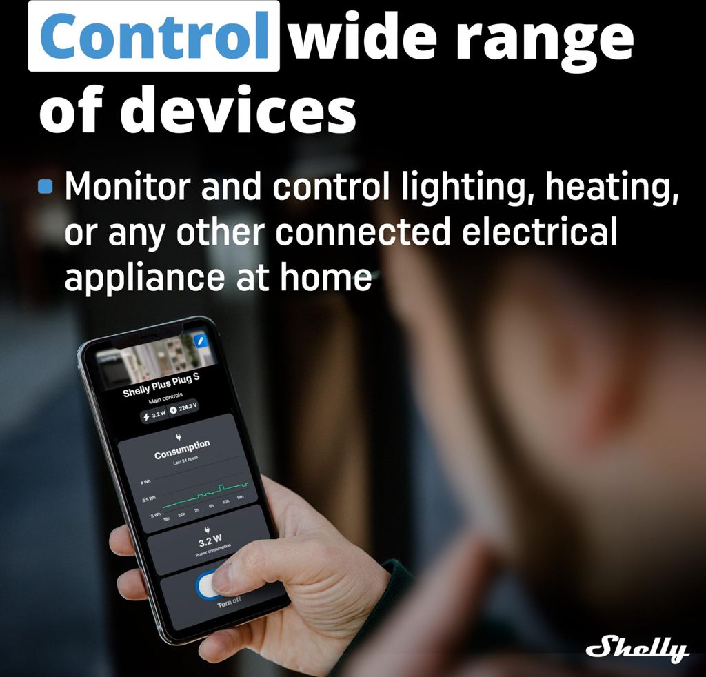 Shelly Plus Plug S - Intelligente Steckdose Funktioniert Produktbild 26