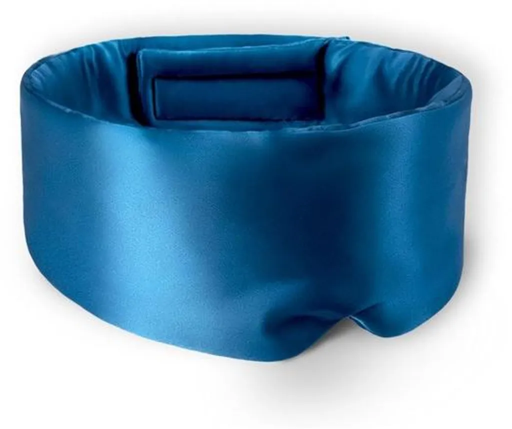 Masque de sommeil en soie bleu roi ultra-doux et ajustable XL