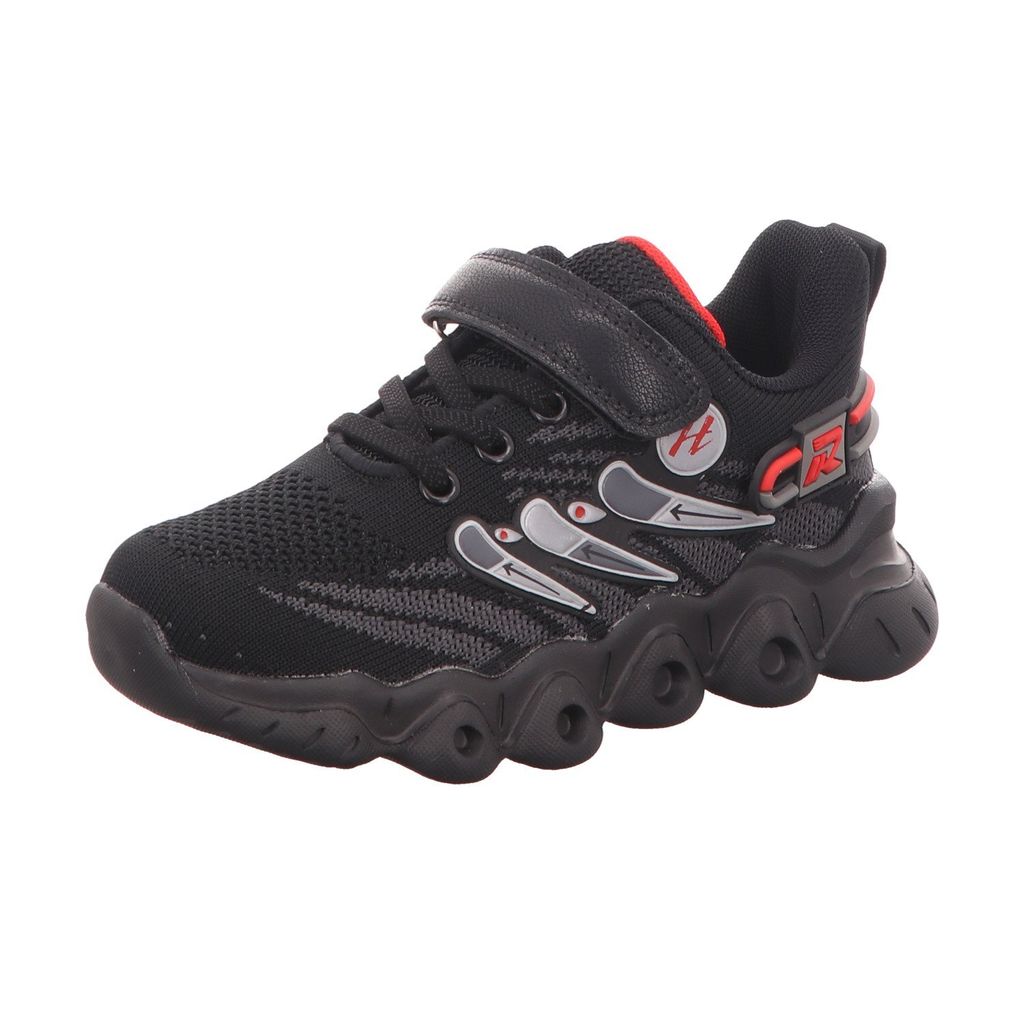 Sneakers Kinder-Jungen-Sneaker-Slipper-Klettschuh Schwarz, Farbe:schwarz, EU Größe:34