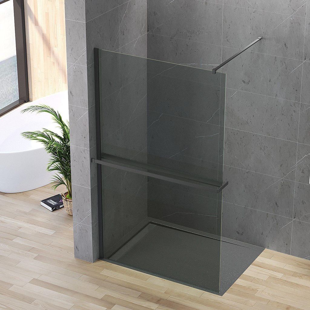AQUABATOS 8mm Duschwand für Dusche 110 cm Glaswand Walk-in Dusche Duschabtrennung Duschkabine Höhe 200 cm Nano Beschichtung Grauglas