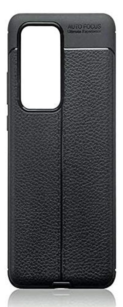Hülle für Huawei P40 Pro Schwarz Slimline Low Profile Schutz in Kunstlederoptik