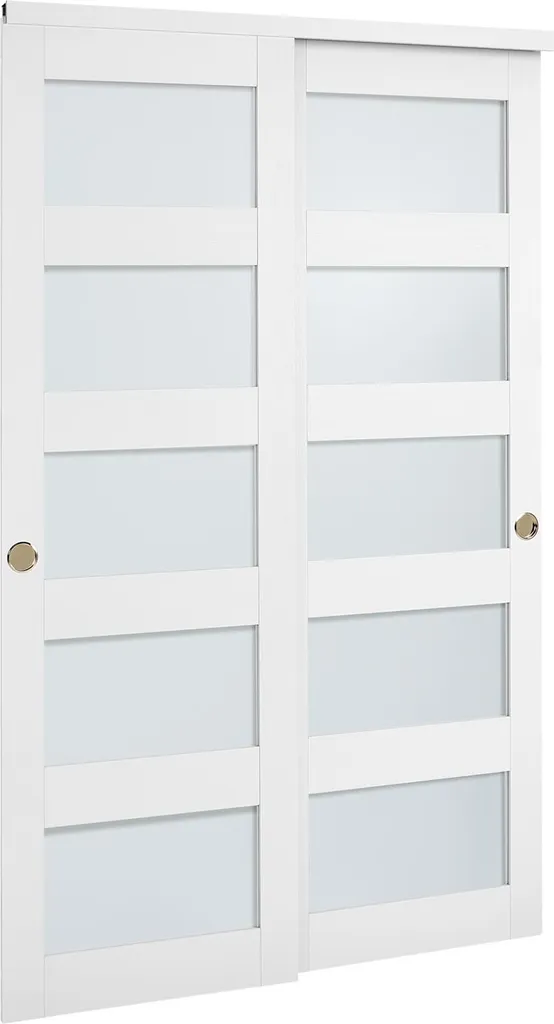Porte Coulissante en Bois et Verre Dépoli Hydrofuge Blanc 1219x2032mm