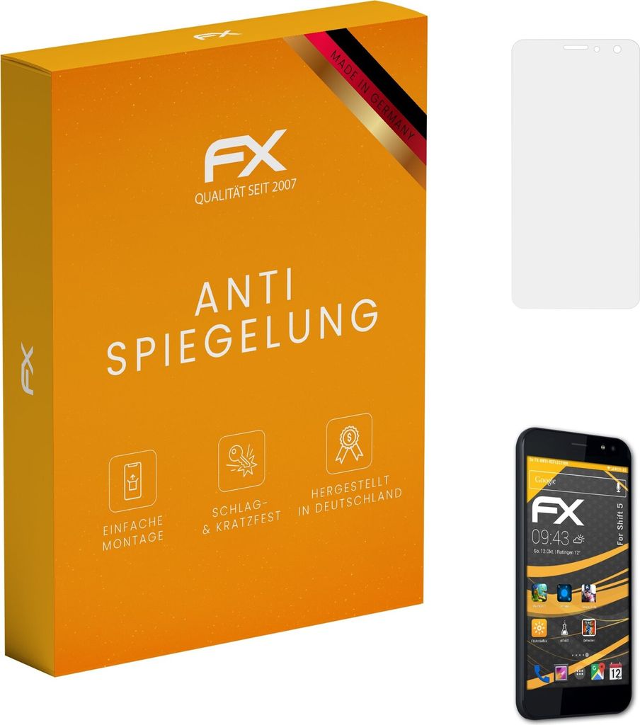 atFoliX FX-Antireflex 3x Schutzfolie kompatibel mit Shift 5 Displayfolie