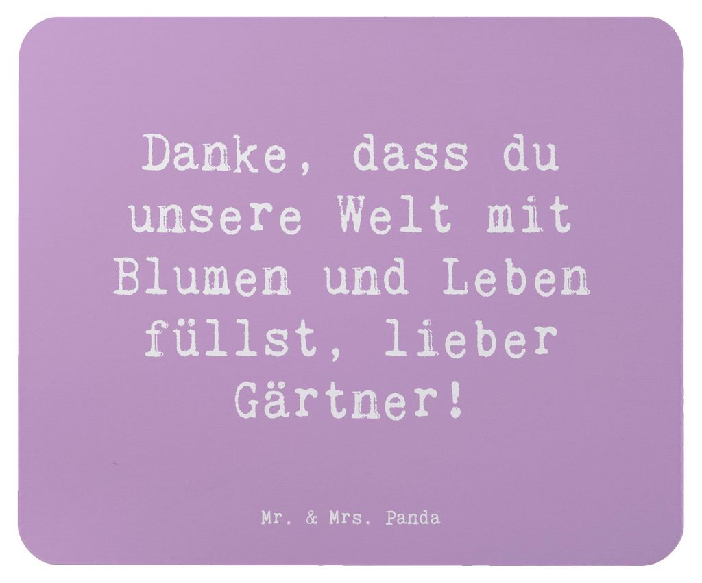 Mr. & Mrs. Panda Mauspad Spruch Gärtner Dankeschön - Lavendeltraum - Geschenk, Danke sagen, Aufmerksamkeit, pc mousepad, laptop, Anerkennung, bot...