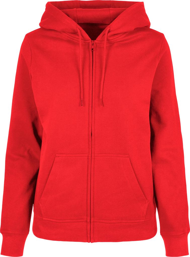 Build Your Brand - "Basic" Hoodie mit durchgehendem Reißverschluss für Damen RW8946 (40 DE) (Stadtrot)