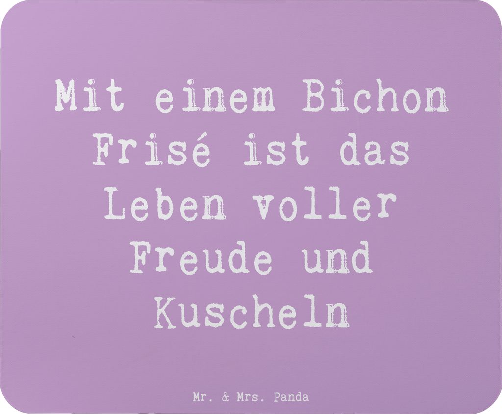Mr. & Mrs. Panda Mousepad Spruch Bichon Frisé Freude - Lavendeltraum - Geschenk, Hunderassen, Hunderasse, laptop, Hund, mauspad, Vielfalt, hypoall...