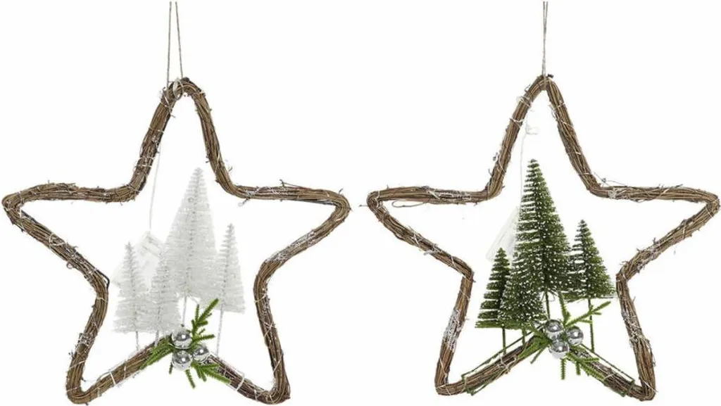 Sublimez votre Intérieur de Noël : Set 2 Décorations Rotin Naturel 43 cm