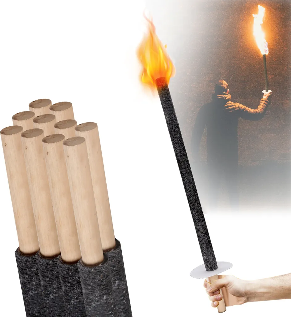 Torches à Cire 100 min avec Manche Long et Protection Anti-Goutte x100