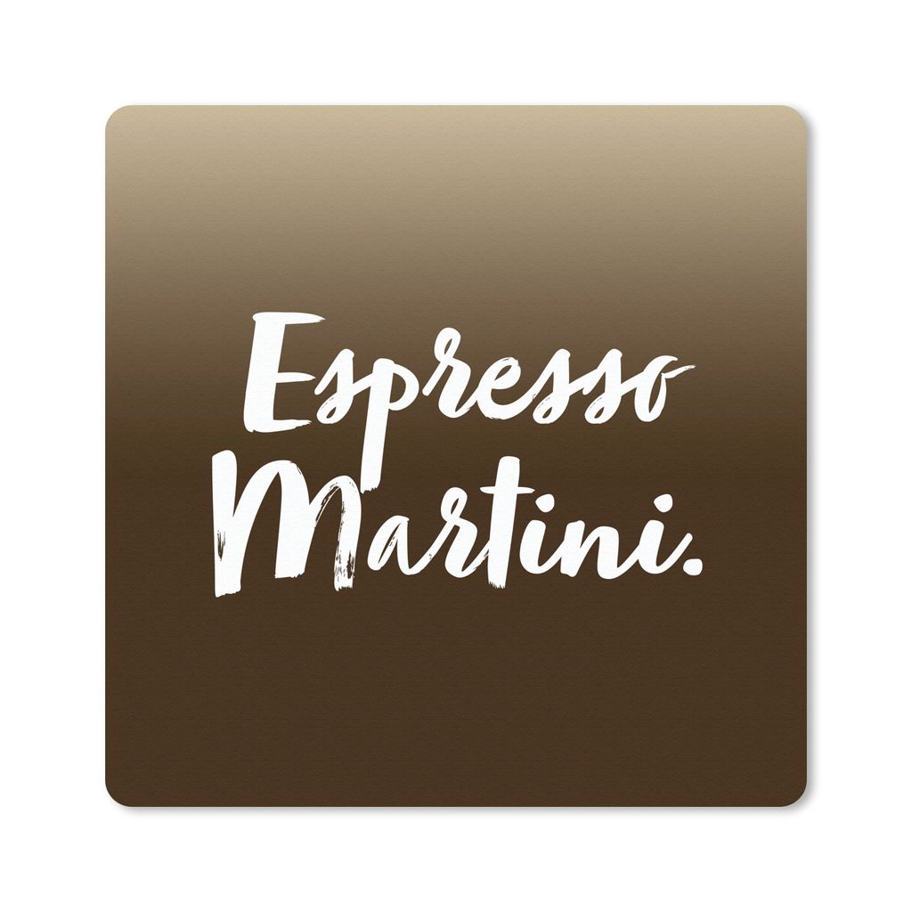 MuchoWow Mauspad Mousepad Espresso Martini - Zitate - Cocktails - Text - Braun 20x20 cm - Mousepads - Maus Mat - Pad - Mausunterlage - Desk Mat -...