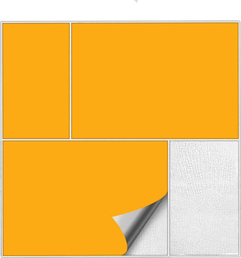 Kiwistar Fliesenaufkleber Goldgelb Seidenmatt - 4,7 x 19,9 cm - 1 Stück - Klebefliesen Fliesenmuster Stickerfliesen Wandfliesen überkleben