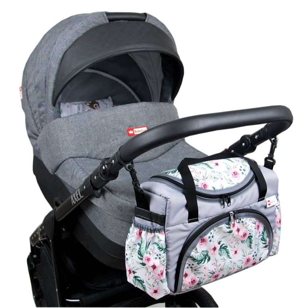 Leichte Wickeltasche mit Henkeln und Schultergurt Windeltasche Kinderwagentasche 