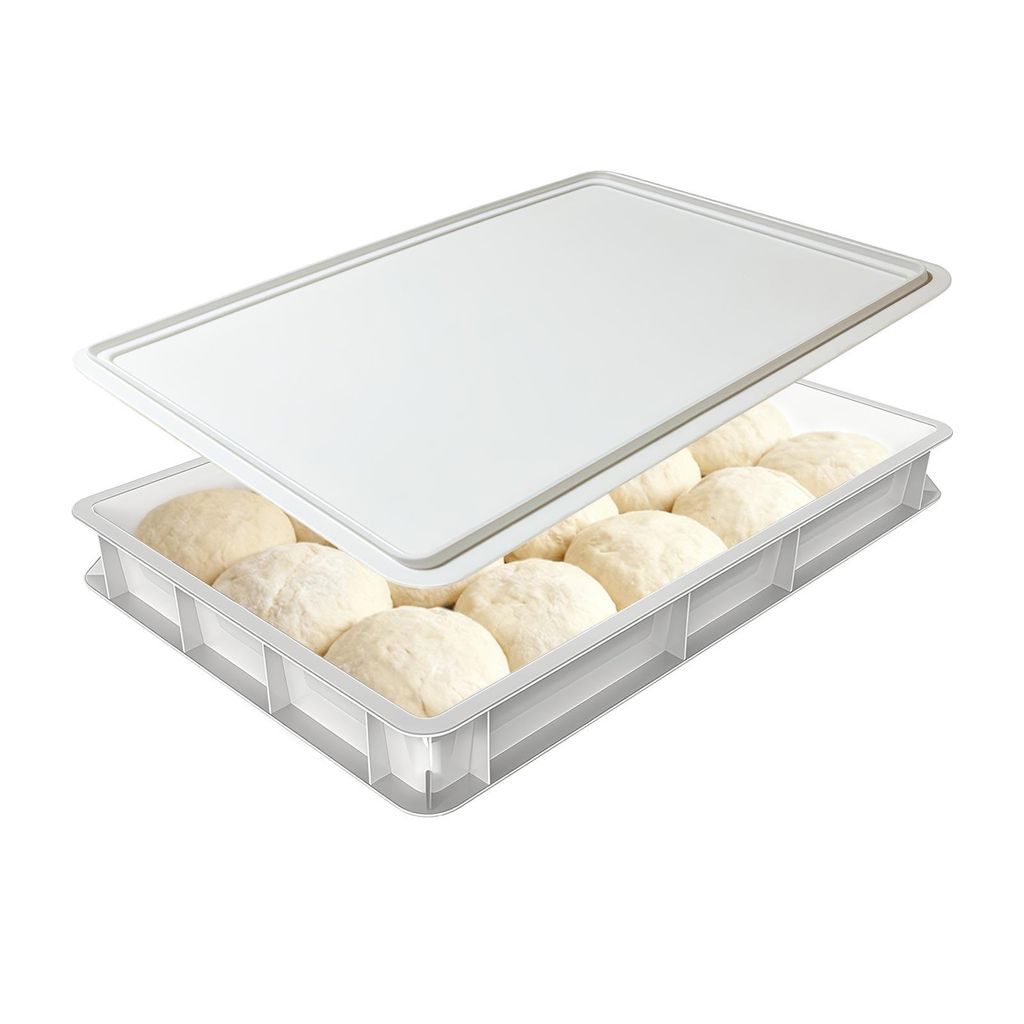 Pizzaballenbox mit Deckel – stabile Pizzateigbox 30x40x7,5 Produktbild 