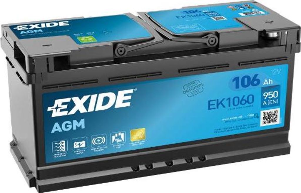Exide EK1060, AGM (Absorbierende Glasmatte), 106 Ah, 12 V, Produktbild 