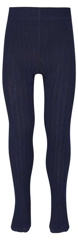 Ripp-Kinderstrumpfhose aus Baumwolle – Marine – 122-128