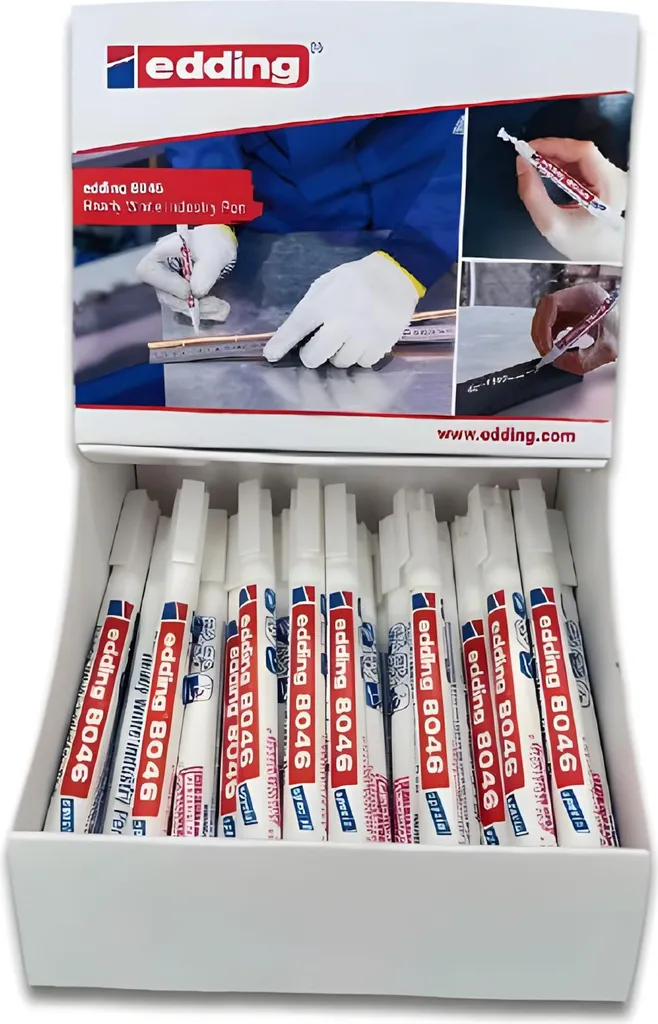 Marqueur Permanent Blanc EDDING 8046 Pointe Ogive - Lot de 30 Pièces - 2