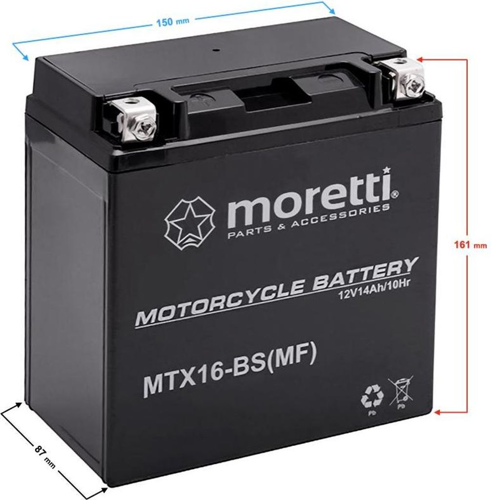 Moretti AGM (Gel) MTX16 Batterie