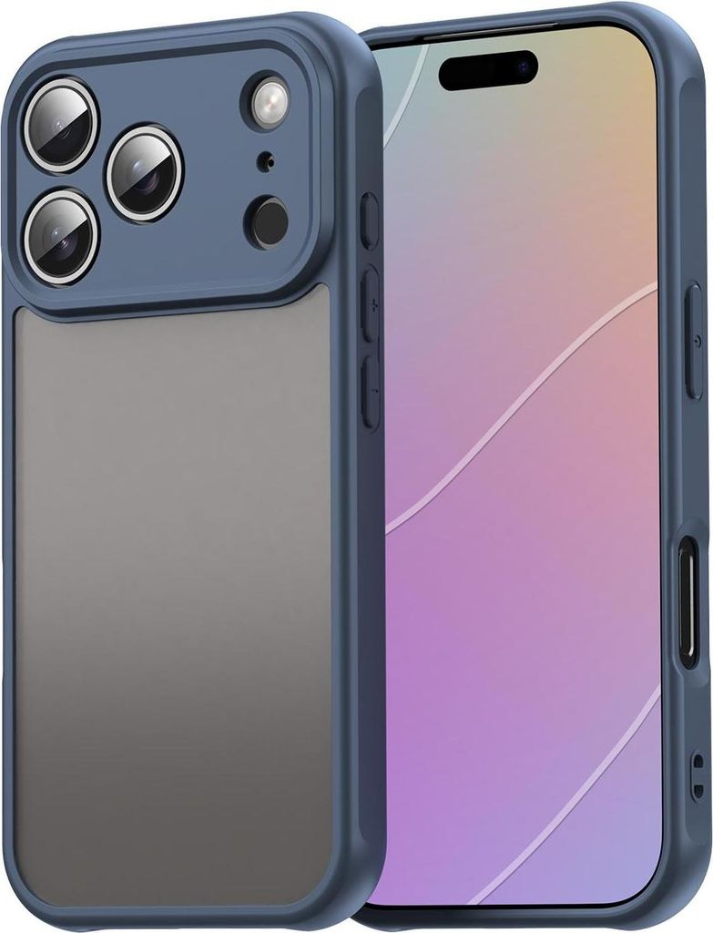 Hülle für Apple iPhone 17 Pro - Phonesta AirFrost Semi-Transparent Back Cover - Matt Blau