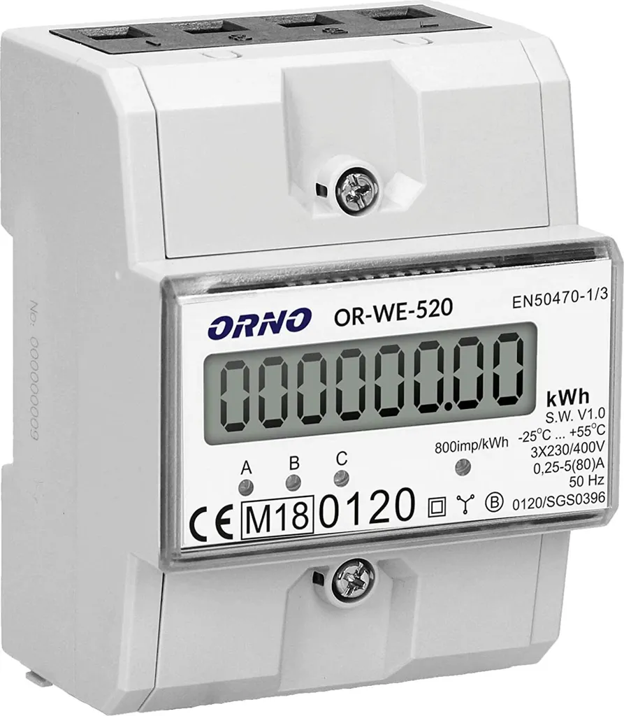 Compteur électrique triphasé 80A MID 3 modules rail DIN TH-35mm précis - 14