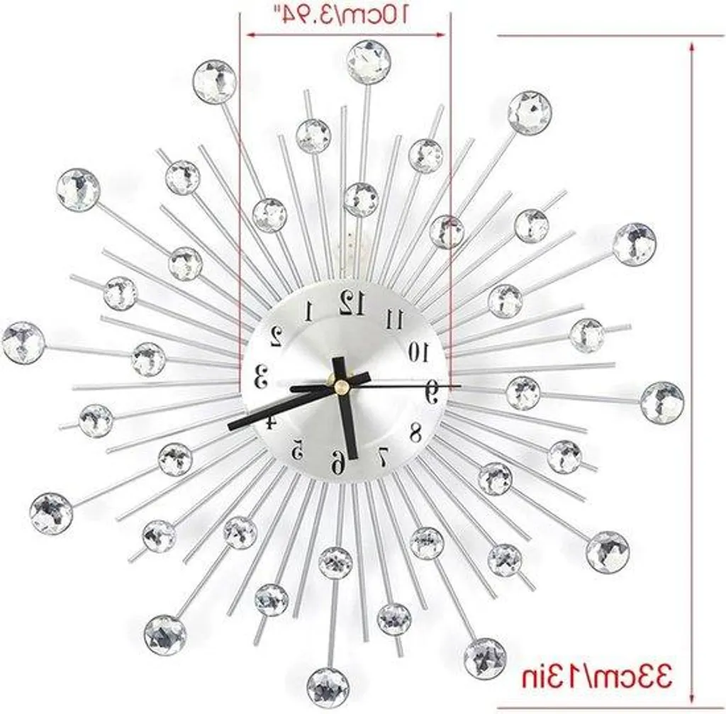 Réveil matin décoratif effet 3D en métal véritable silencieux argent
