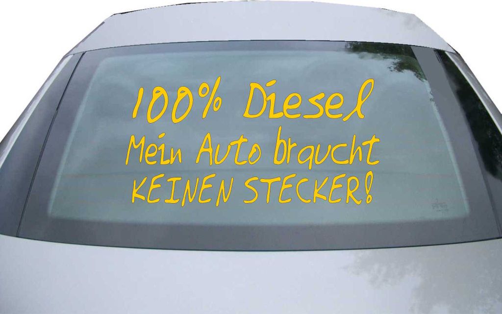 Indigos UG - Aufkleber Heckscheibe & Motorklappe DE6161 - gold - 600x308 mm - 100% diesel - Auto Scheiben Fenster Heckklappe Tuning Racing JDM - Di...