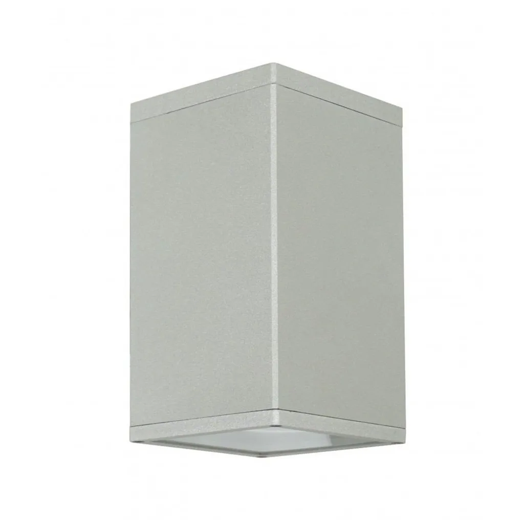 Spot de plafond extérieur IP54 argenté design moderne 21 cm E27