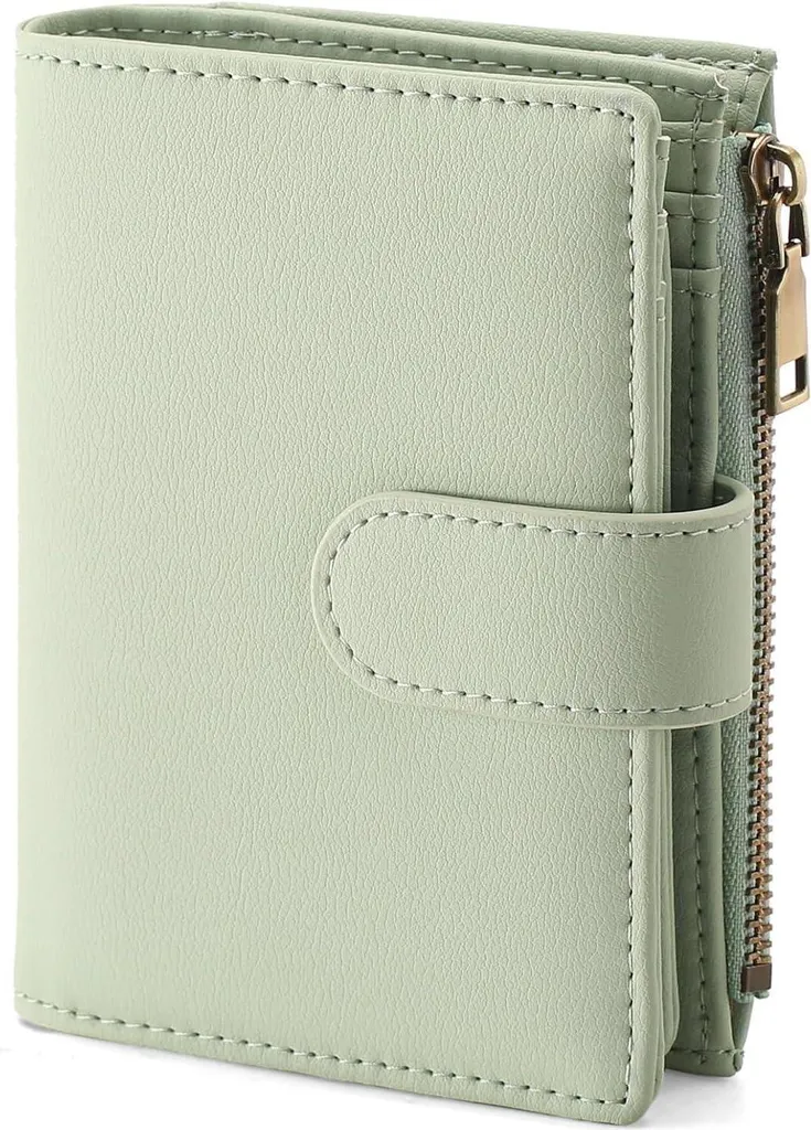 GAEKEAO portafoglio da donna piccolo con blocco RFID, verde