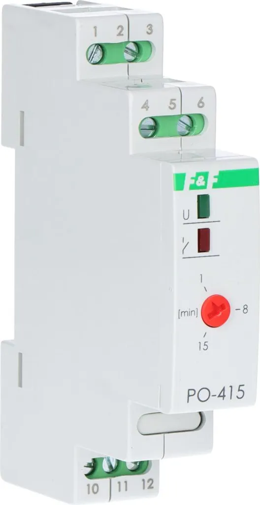 Relè Temporizzatore F&F PO-415 10A 230V Ritardo Diseccitazione Rail DIN