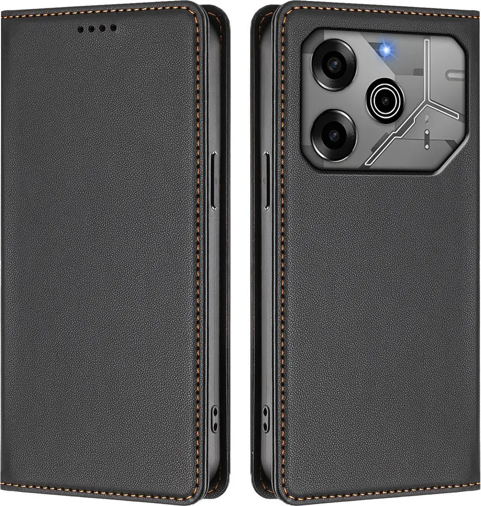 Custodia in pelle per Tecno Spark 6 Go/Spark Go 2021/2020, custodia flip magnetica in Finto cuoio con supporto Nero