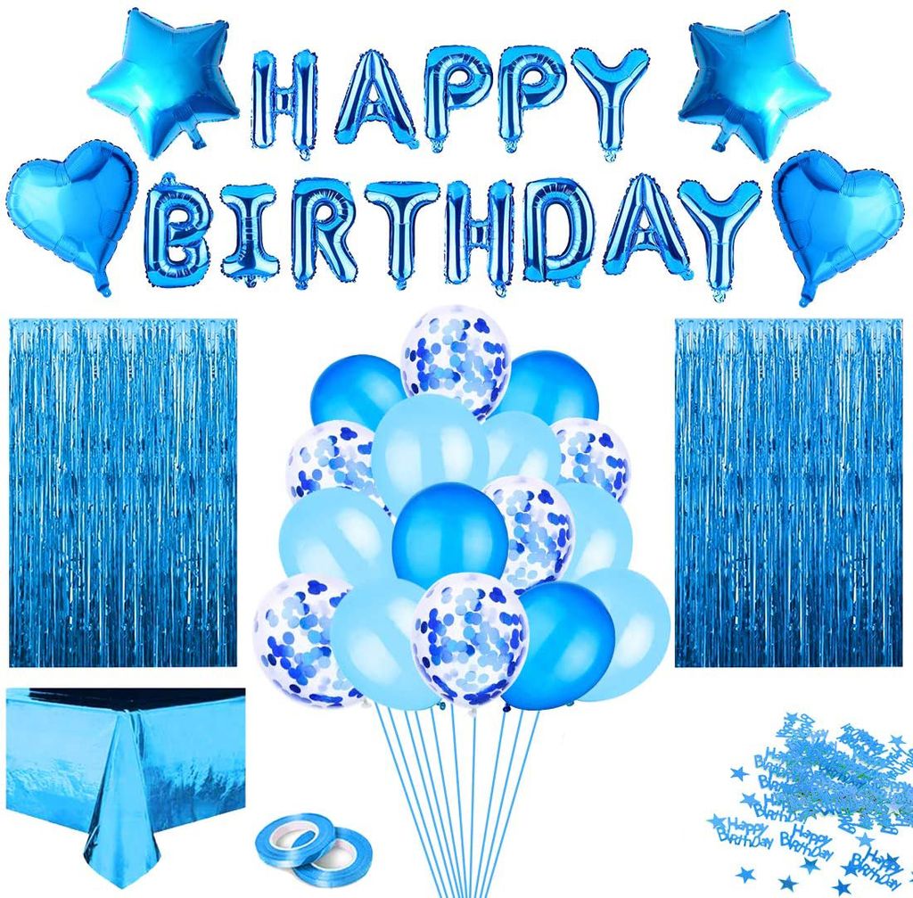 Geburtstagsdeko 1 Jahr Junge Deko 1 Geburtstag Luftballon Blau Konfetti Zum Blau 