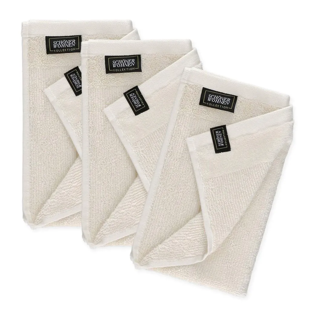 Asciugamano per ospiti SCHÖNER WOHNEN Collection SENSE Crema 30 x 50 cm