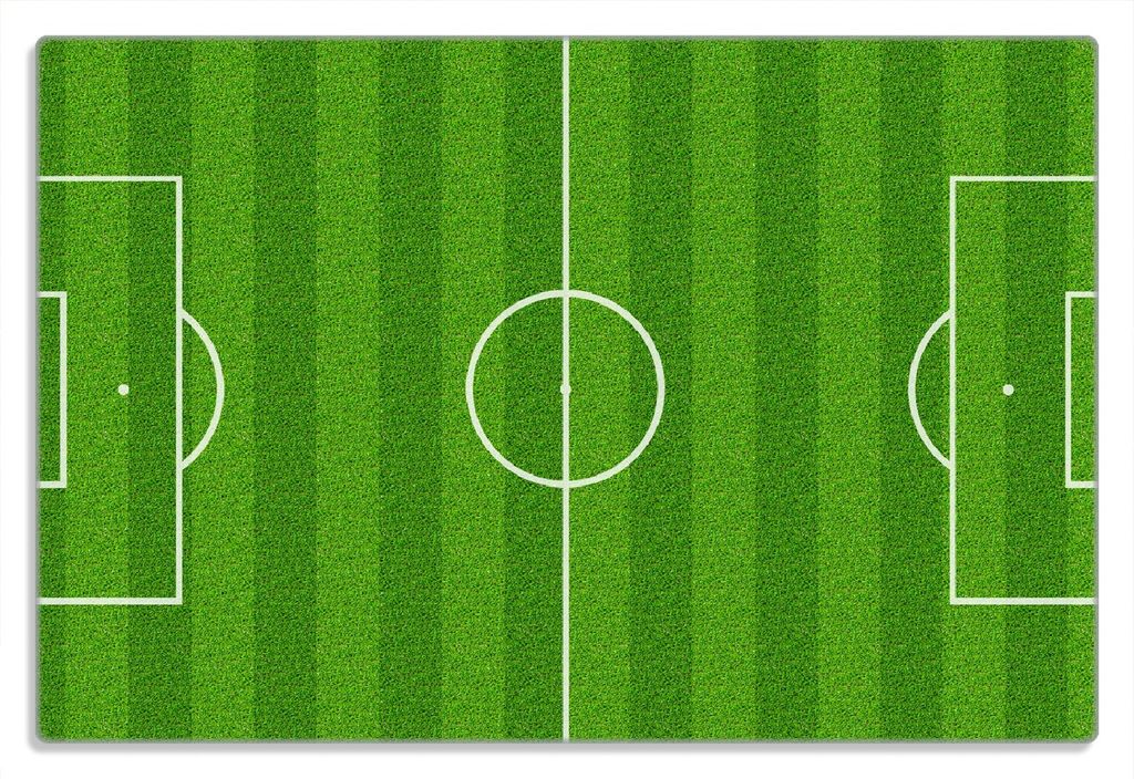 Wallario Frühstücksbrettchen aus Glas 20 x 30 cm mit rutschfesten Füßen, Motiv Fußballfeld