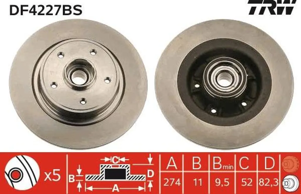 Disque de frein anti-vibration OE 8200655249 pour Scenic et Laguna II