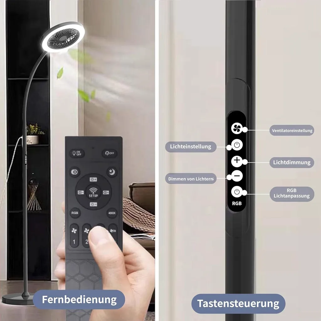 Ventilatore Smart con Illuminazione LED e Telecomando | Design Camera - 3