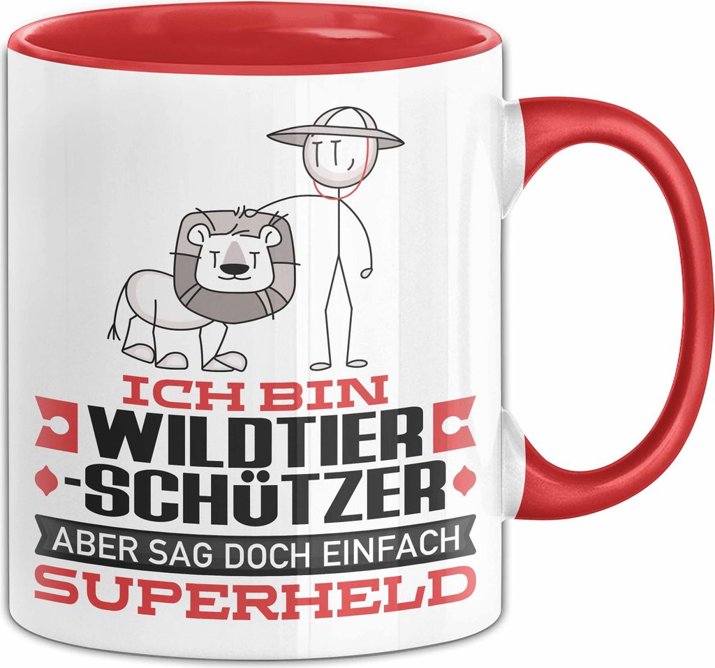 Wildtierschützer Geschenk Tasse Ich Bin Wildtierschützer Aber Sag Doch Einfach Superheld Lustige Geschenkdiee für Wildtierschützer Kaffee-Beche...