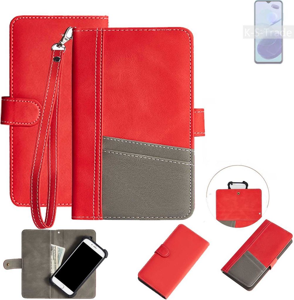 K-S-Trade Handy Schutzhülle für Ulefone Note 12P Hülle Portemonnee Brieftasche Klapphülle Kartenfächer Flip Wallet Case Etui