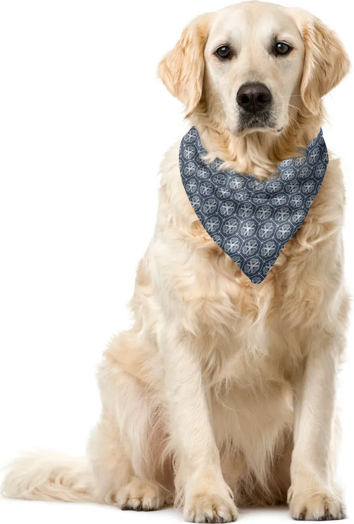ABAKUHAUS Bandana per Cani e Gatti Stile Orientale Blu 55cm