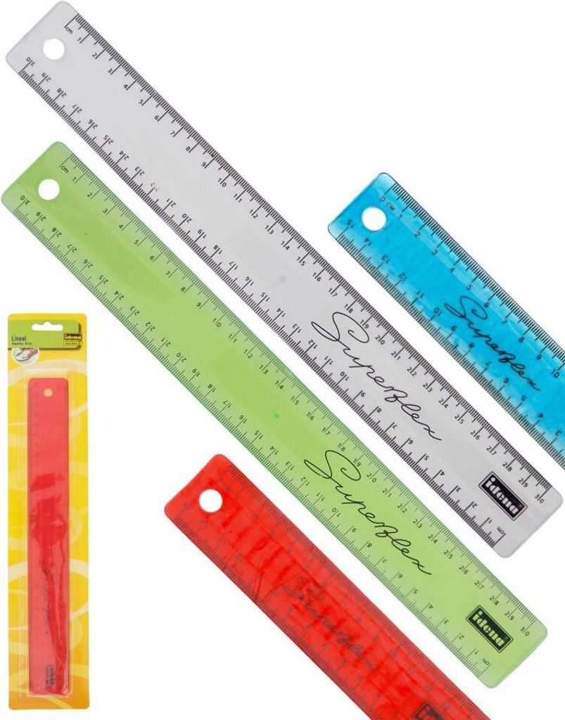 Superflex-Lineal 30cm hochflexibel biegsam bruchsicher / Farbe: gelb