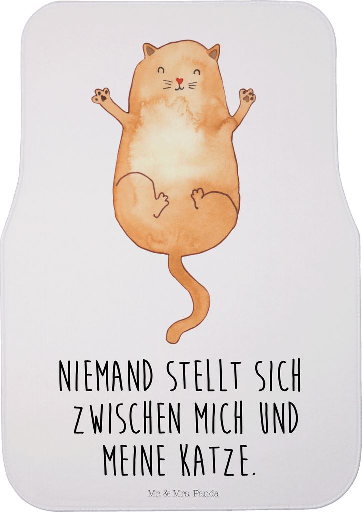 Mr. & Mrs. Panda Autoteppich Katze Umarmen - Weiß - Geschenk, Fußmatte Auto, Familie, Freundin, Freunde, Cats, Kfz-Fußmatte, Fürs, Auto-Fußmat...