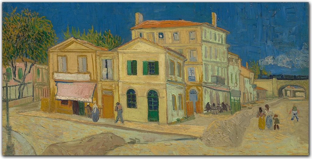 Coloray Küchenrückwand 140x70 Spritzschutz aus Glas - Van Gogh gelbe Häuser