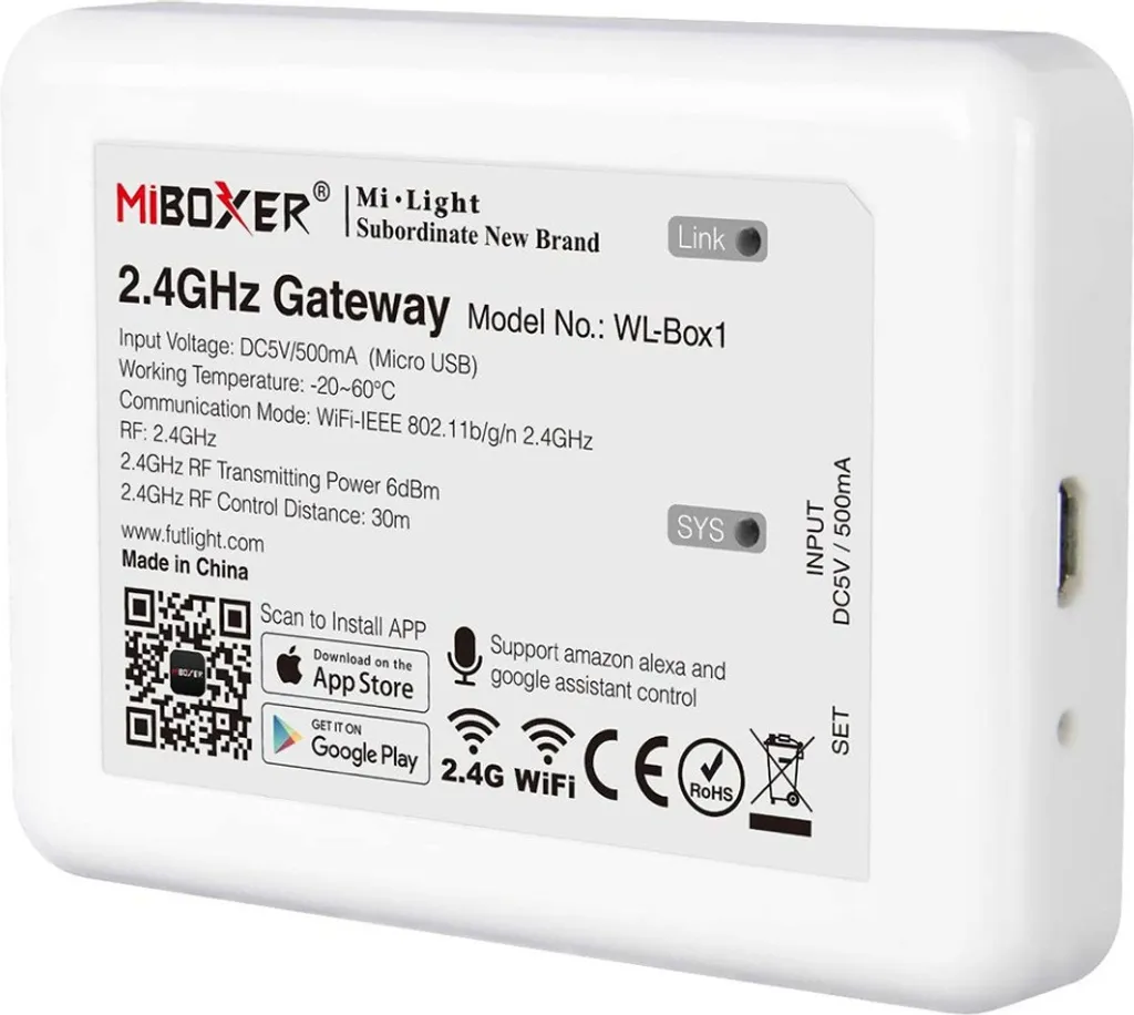 Soluzione Smart Mi-Light MiBoxer WL-BOX2 Gateway WiFi per Luci LED