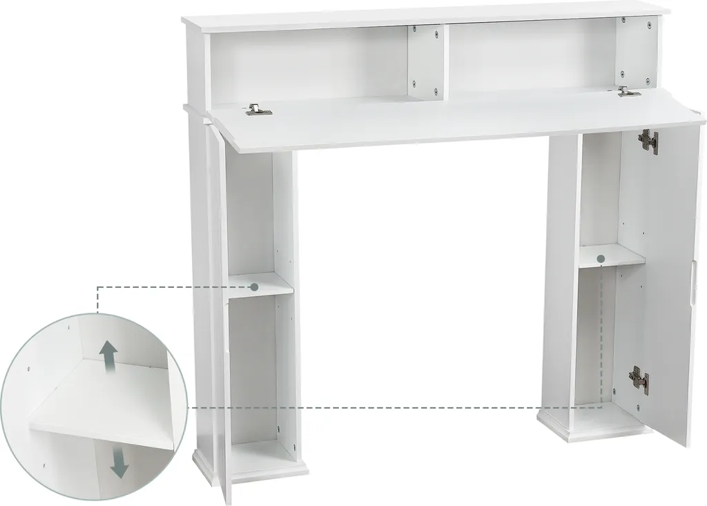 Console décorative style cheminée pour salon avec cachette secrète bois
